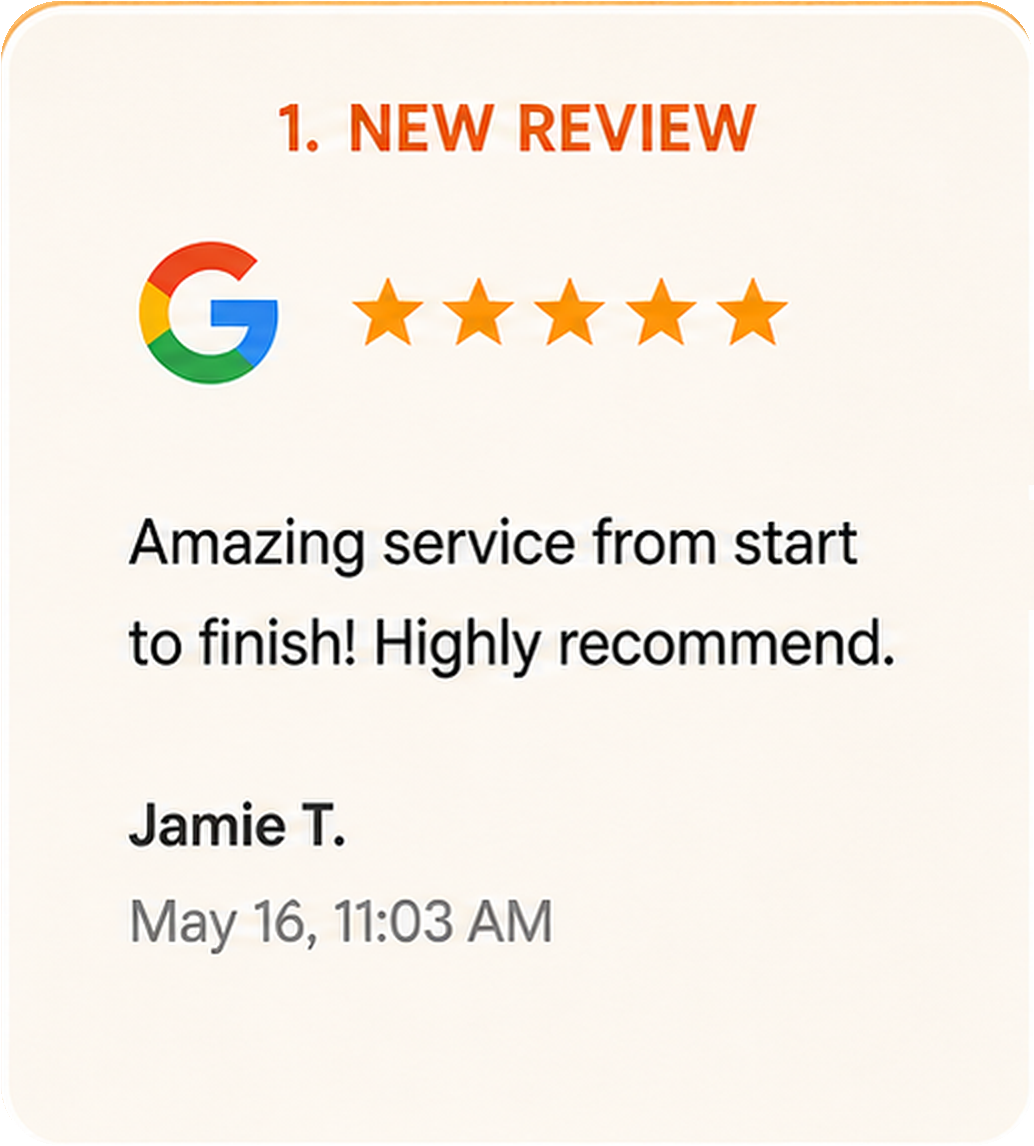 A new five-star customer review